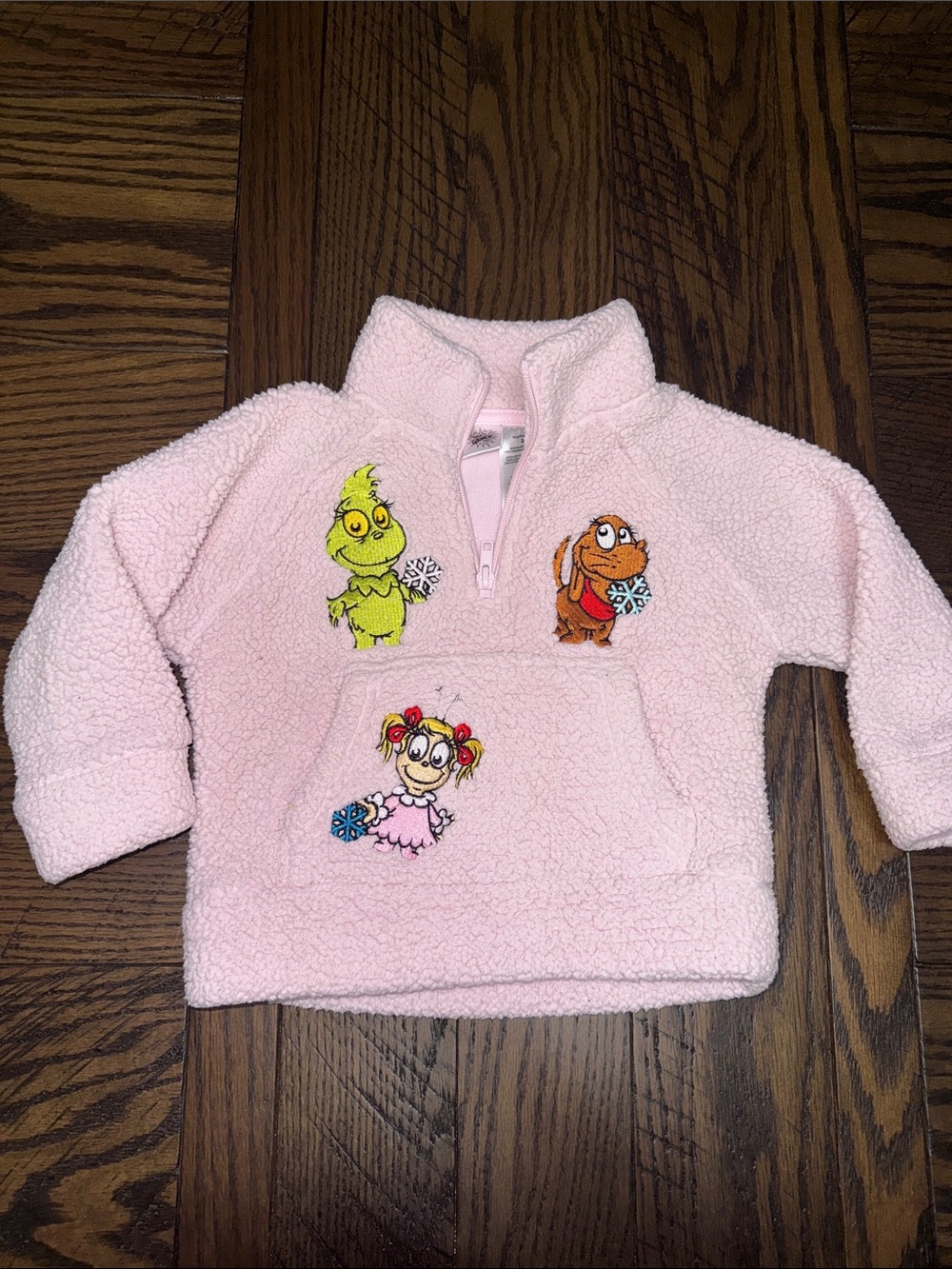 Carter's Pink Sherpa Pullover with Character Appliqués